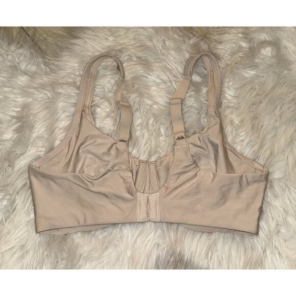 Olga 35519 Sheer Leaves Lace Minimizer Bra Unpadded Underwire Womens 36C Beige - Picture 4 of 6